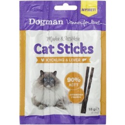 Dogman Cat sticks kylling lever 3p 18g